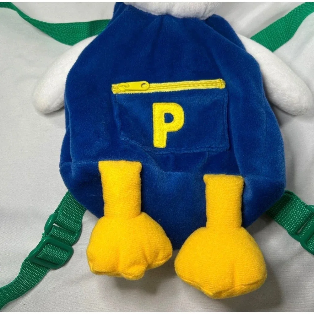 Vintage 1997 Sanrio Pekkle Duck Plush Backpack Blue White Green 90s Collectible